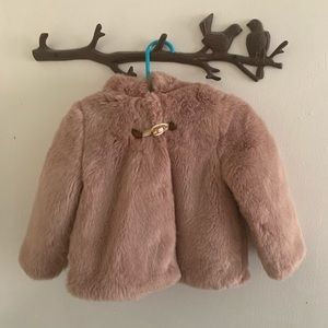ZARA toddler girl faux fur jacket.